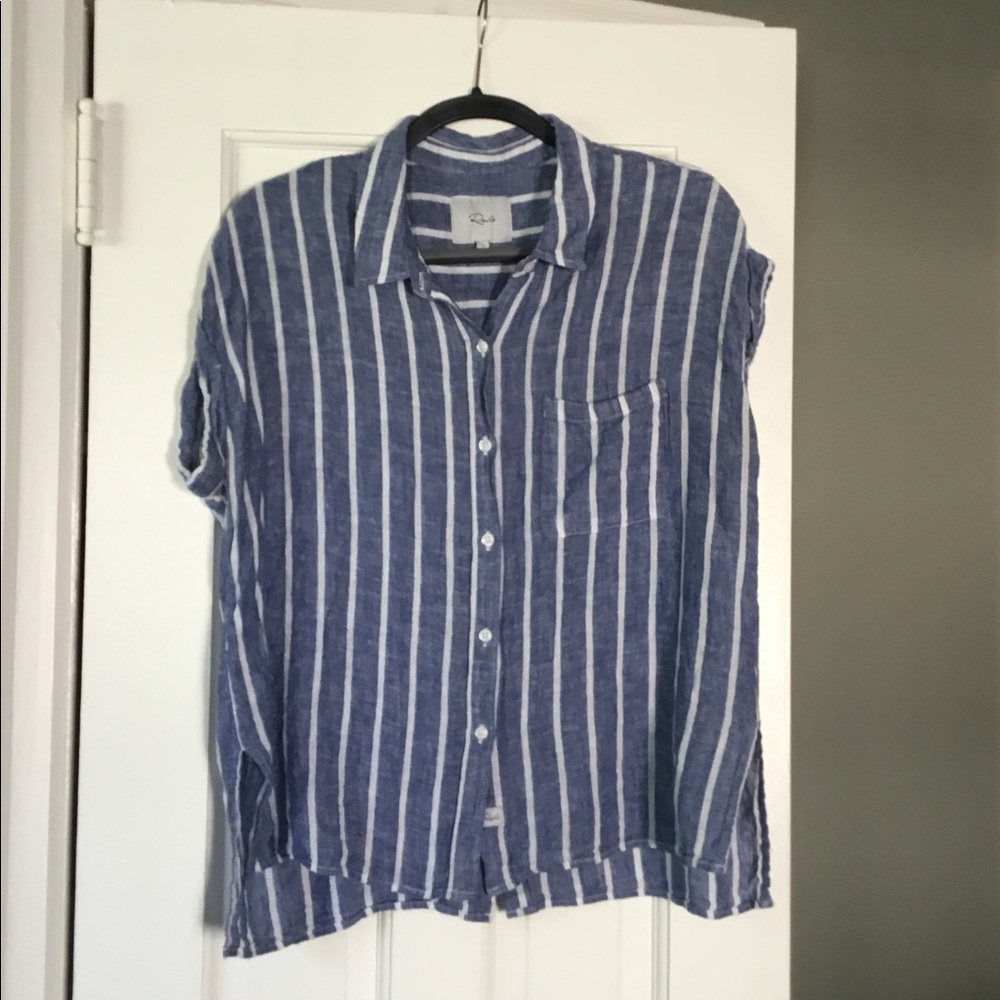 Rails Stripe Button Down Top